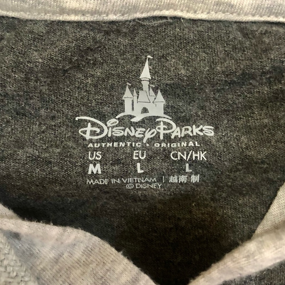 Disney Mickey Mouse grayscale long sleeve hooded baseball t-shirt, medium - Picture 3 of 5
